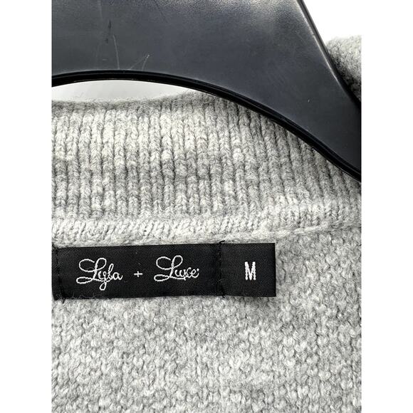 LYLA + LUXE Women's Light Heather Gray Button-Up Long Sleeve Cardigan SZ M - Picture 8 of 11